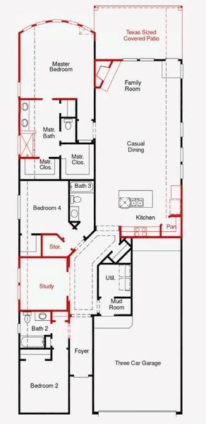 2D floor plan layout of this home in The Highlands, Porter, TX (Image 4). 2D floor plan layout of this home in The Highlands, Porter, TX (Image 4).
