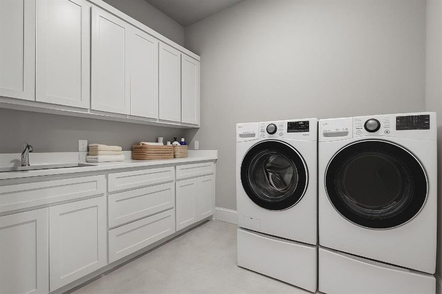 Downstairs laundry Room - Virtually Staged