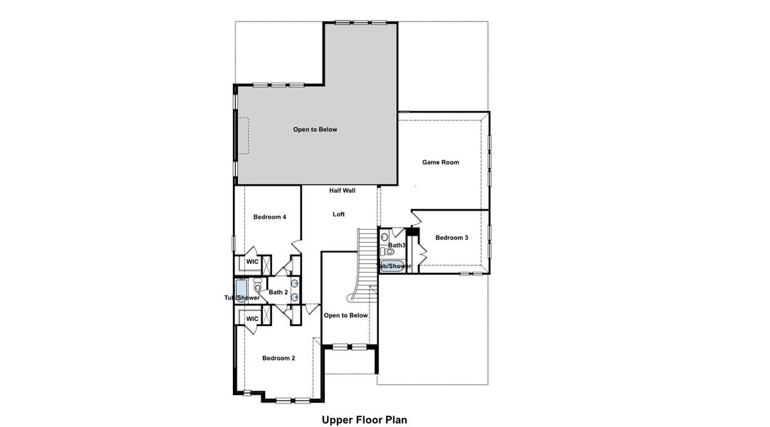 2D floor plan layout for the Kennedy by GFO Home in Walsh Ranch, Aledo, TX (Image 3). 2D floor plan layout for the Kennedy by GFO Home in Walsh Ranch, Aledo, TX (Image 3).