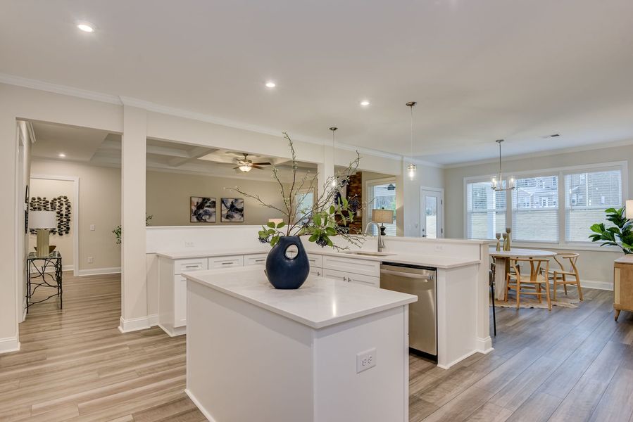 Kitchen, Dining Area and Family Room