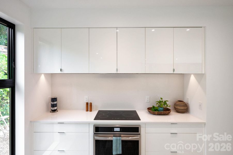 Gleaming Quartz Countertops and Cabinets