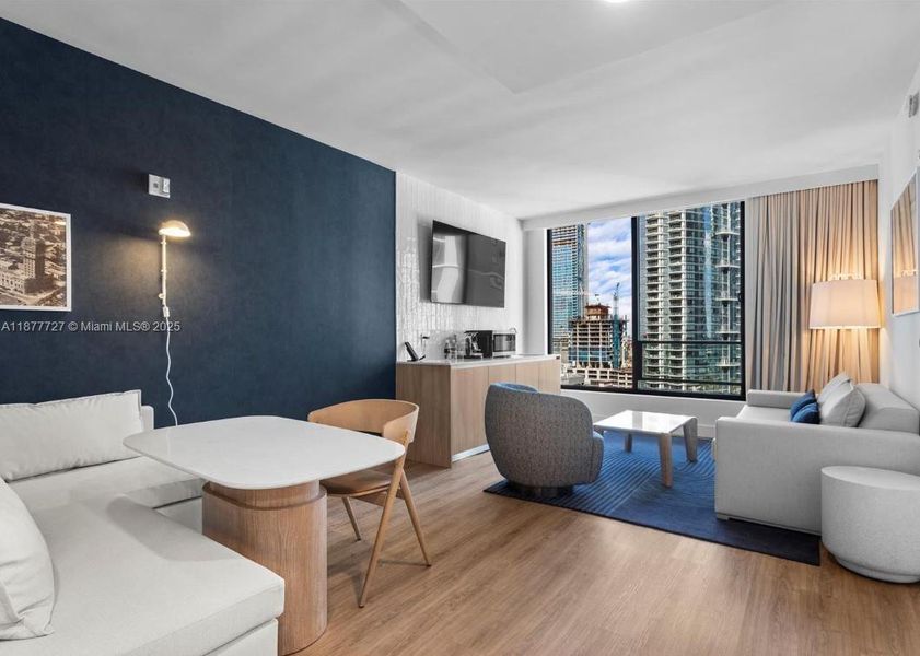 Furnished interior view inside a new home in Gale Hotel & Residences Miami (former Natiivo), Miami (Image 3). Furnished interior view inside a new home in Gale Hotel & Residences Miami (former Natiivo), Miami (Image 3).