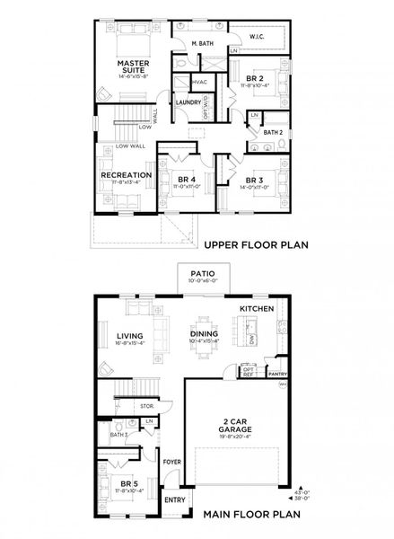 2D floor plan layout for the Lucia by Casa Fresca Homes in Scenic Terrace, Lake Hamilton, FL (Image 3).
