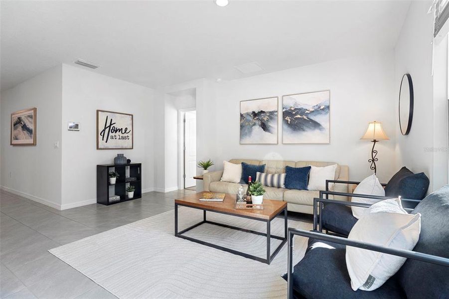 Furnished interior view inside a new home in Oak Leaf Preserve, New Smyrna Beach (Image 11). Furnished interior view inside a new home in Oak Leaf Preserve, New Smyrna Beach (Image 11).