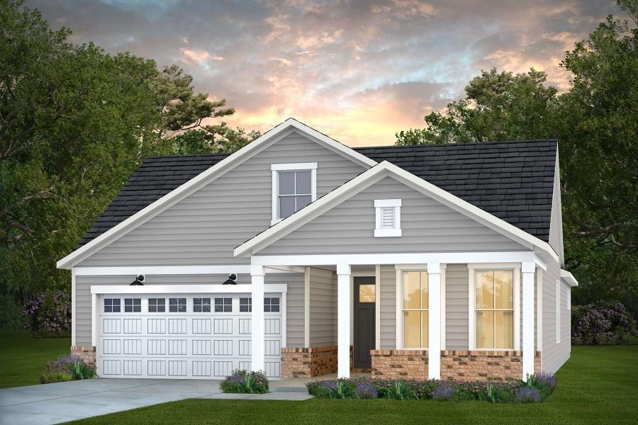 Representative exterior photo of a completed home built from the Prestige by Del Webb in Del Webb Carolina Ridge, Midland, NC (Image 24).