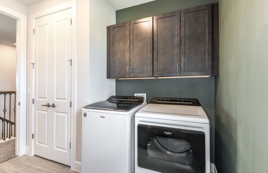 Laundry Room with Built-In Cabinets