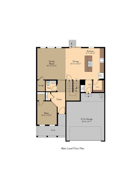 2D floor plan layout for the Elm by View Homes in The Trails at Aspen Ridge-2, Colorado Springs, CO (Image 4).