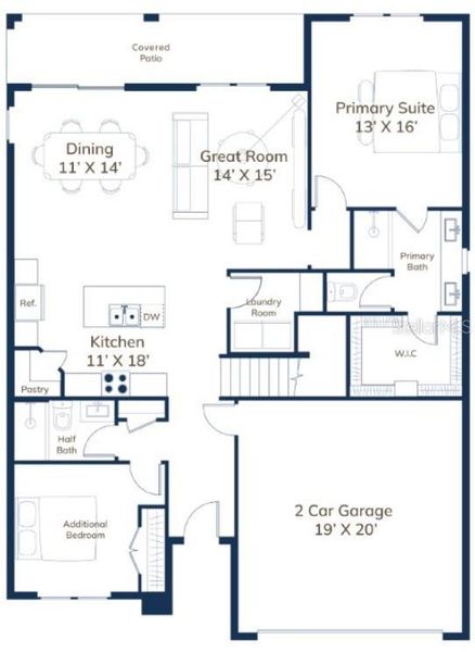 2D floor plan layout of this home in , Palm Coast, FL (Image 5).