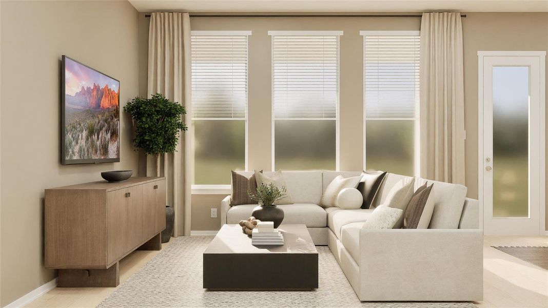 Furnished interior view inside a new home in The Highlands, Porter (Image 3). Furnished interior view inside a new home in The Highlands, Porter (Image 3).