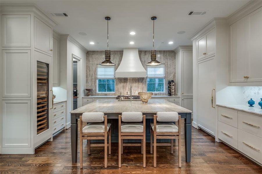 Generous kitchen island