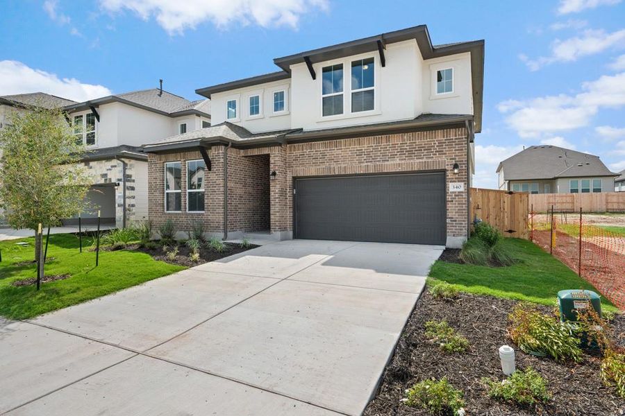 Front exterior of a new home in Arbor Collection At Park Central, Georgetown, TX, highlighting curb appeal (Image 19).