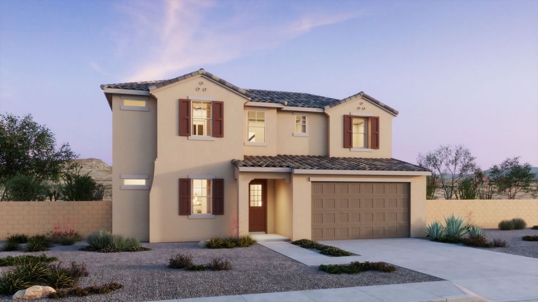 Representative exterior photo of a completed home built from the Slate by Mattamy Homes in Montelena, Marana, AZ (Image 22).