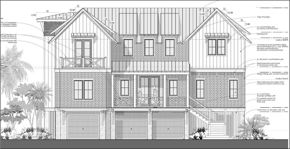 Exterior rendering of this home design in , Sullivan's Island, SC (Image 2). Exterior rendering of this home design in , Sullivan's Island, SC (Image 2).