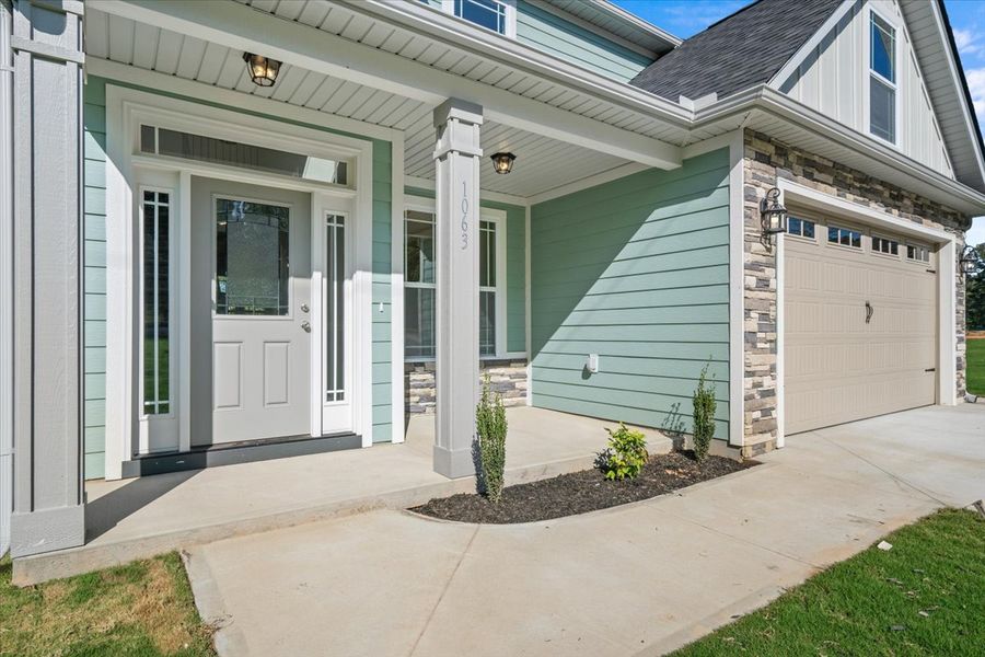 Representative exterior details of a home built from the Enory by Enchanted Homes in Guadalupe Heights, Seguin (Image 3).