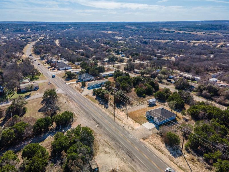 Birds eye view of property