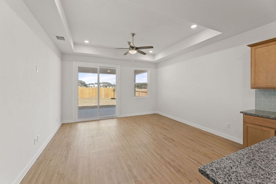 Representative unfurnished interior of a home built from the Clovis by Hakes Brothers in Hunters Ranch, San Antonio (Image 14).