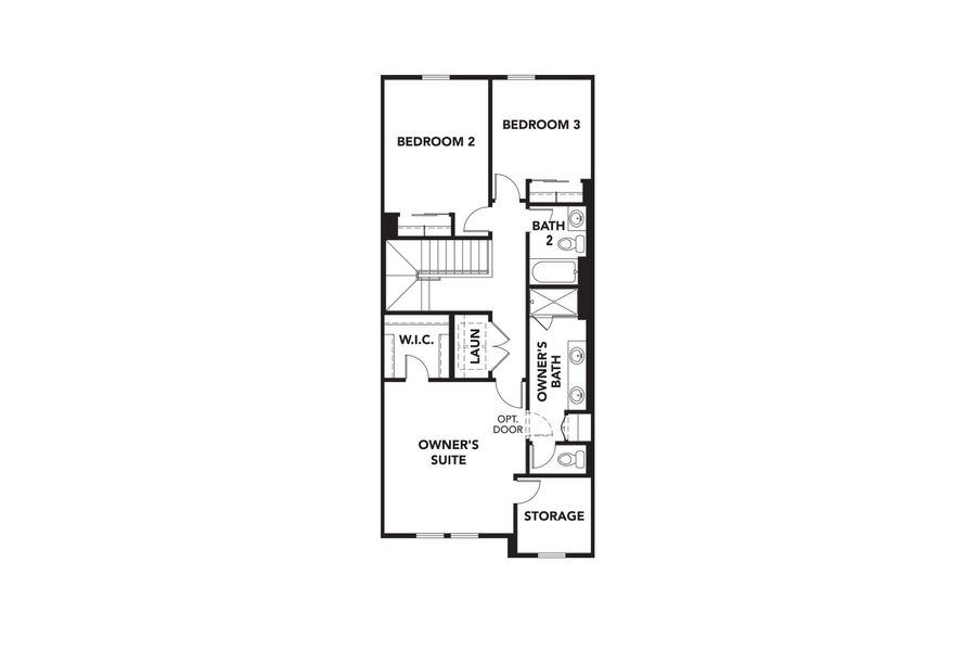 2D floor plan layout for the The Bella by DRB Homes in Surprise City Center, Surprise, AZ (Image 3).