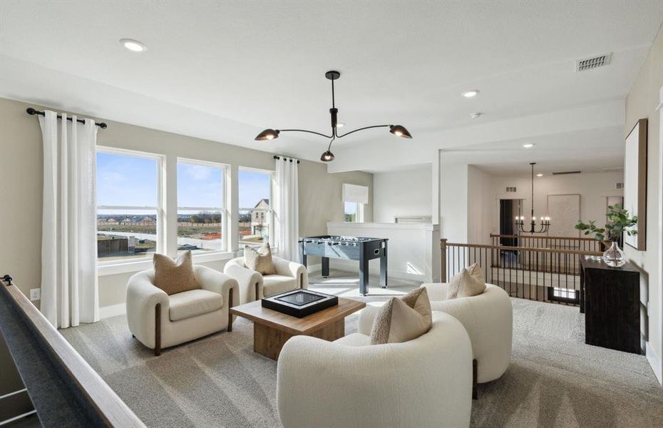 *actual home, furniture not included - Spacious game room on second level