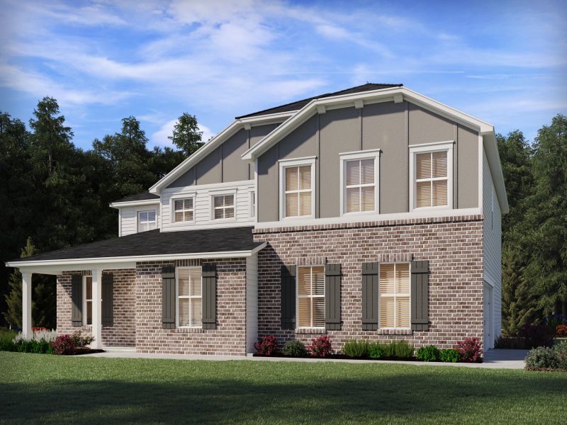 Representative exterior photo of a completed home built from the Jefferson Basement by Meritage Homes in River Pointe, Monroe, GA (Image 4).