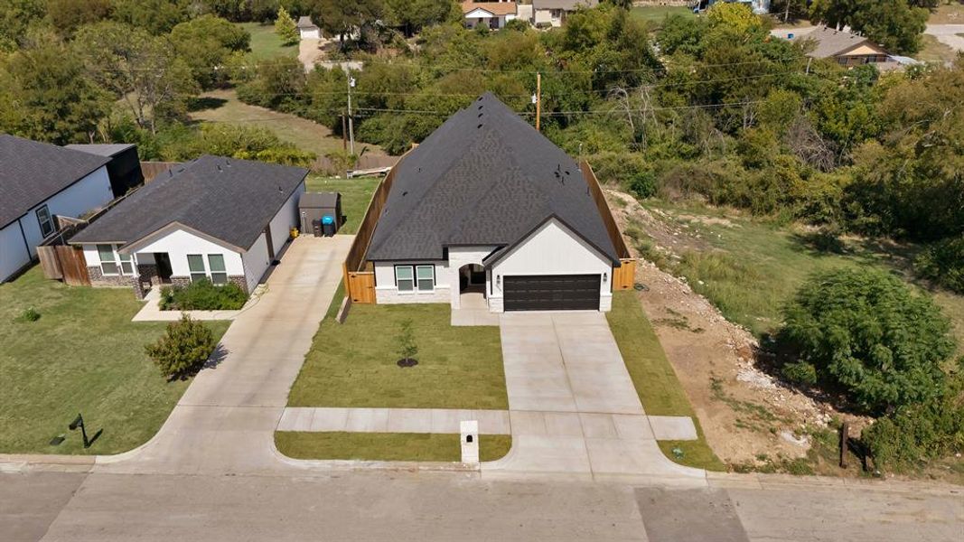 Bird's eye view of a tree filled landscape Bird's eye view of a tree filled landscape