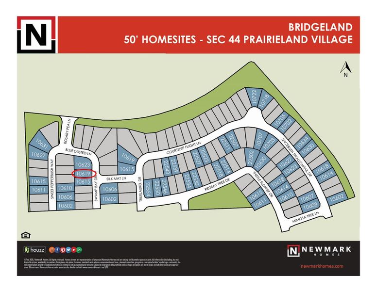 Location of the home within the section
