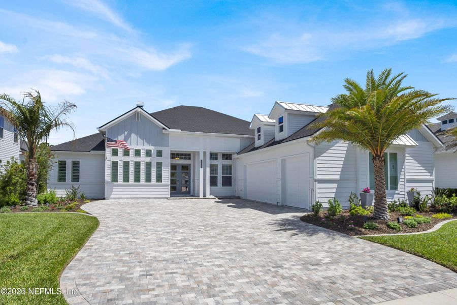 Front exterior of a new home in Nocatee, Ponte Vedra, FL, highlighting curb appeal (Image 2). Front exterior of a new home in Nocatee, Ponte Vedra, FL, highlighting curb appeal (Image 2).