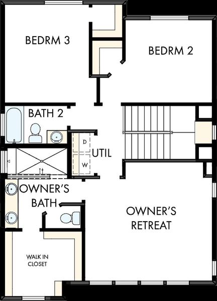 2D floor plan layout of this home in Trailside at Cottonwood Creek, Colorado Springs, CO (Image 4).