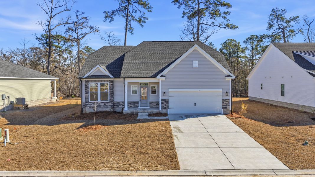 Representative exterior photo of a completed home built from the Montague II by Great Southern Homes in Oak Hollow, Longs, SC (Image 21).