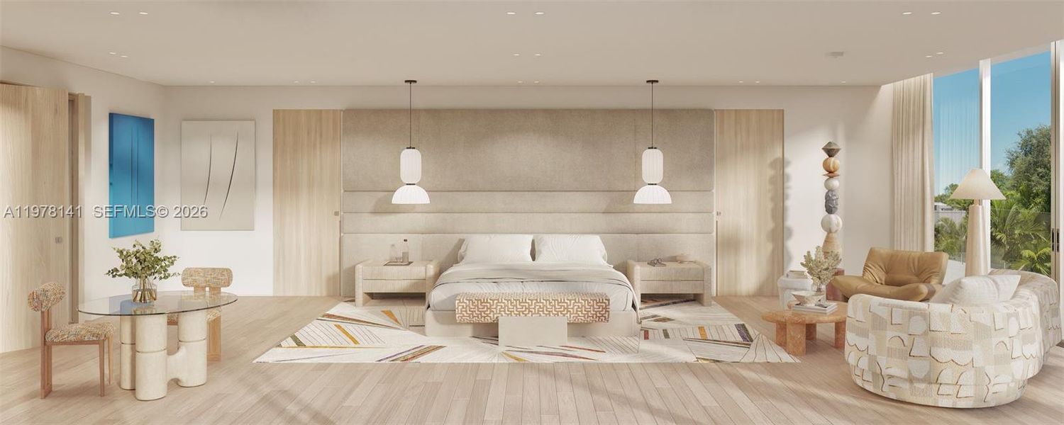 Furnished interior view inside a new home in , Miami (Image 13).