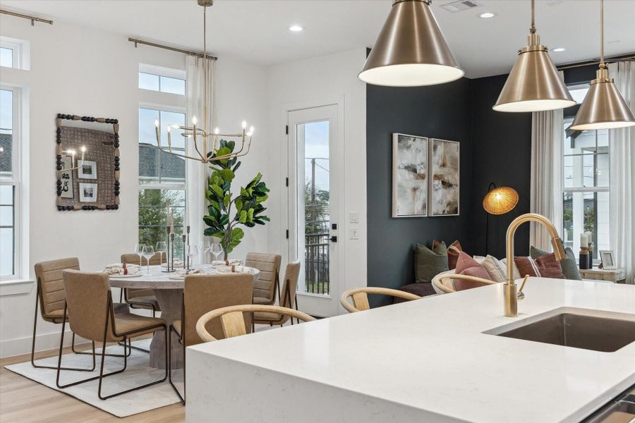 Open kitchen and dining area designed for entertaining Open kitchen and dining area designed for entertaining