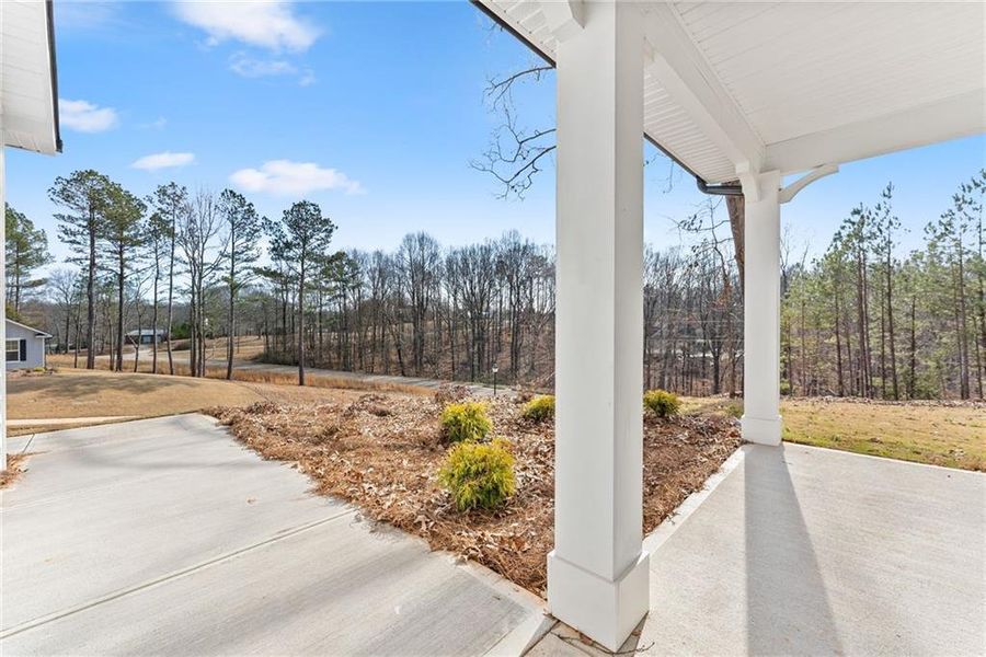 Exterior details and patio area of a home in The Fields of Walnut Creek, Pendergrass (Image 3).