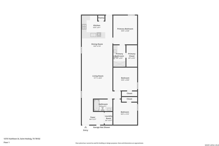 2D floor plan layout of this home in Spring Grove, St. Hedwig, TX (Image 3).