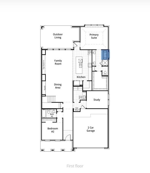 2D floor plan layout for the Fordham Plan by Highland Homes in Mosaic: Artisan Series - 50ft. Lots, Prosper, TX (Image 5). 2D floor plan layout for the Fordham Plan by Highland Homes in Mosaic: Artisan Series - 50ft. Lots, Prosper, TX (Image 5).