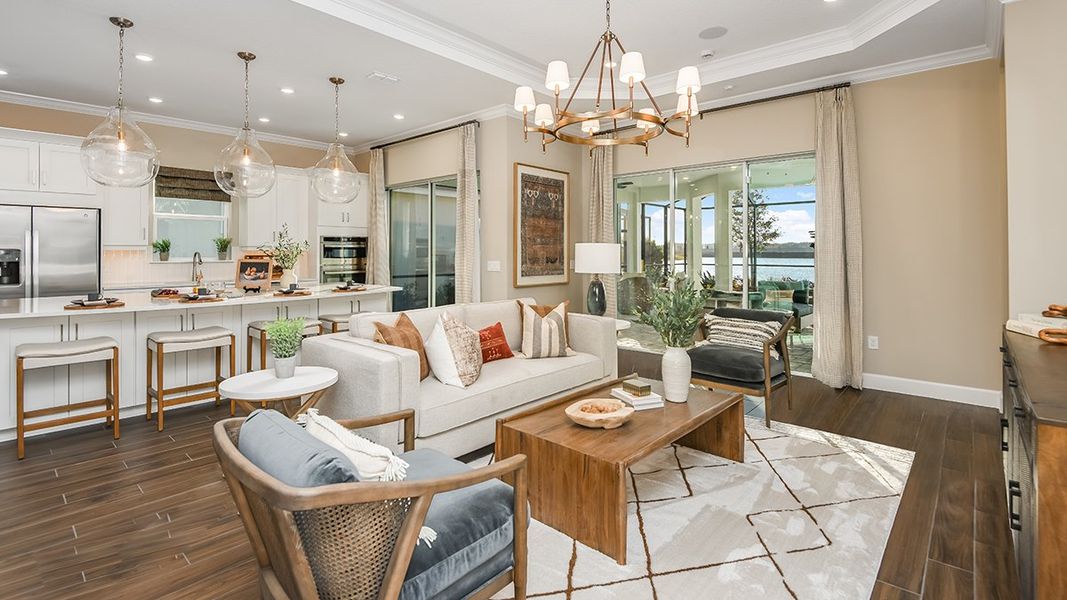 Representative furnished interior of a home built from the Lazio by Taylor Morrison in Esplanade at Center Lake Ranch, St. Cloud (Image 5).