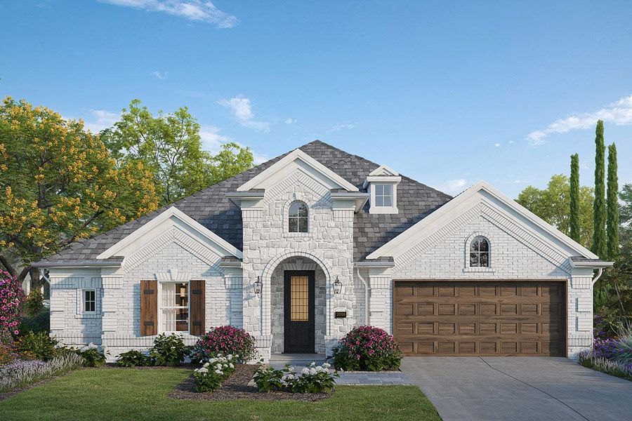 Representative exterior photo of a completed home built from the Grand Falls by Grand Homes in Monterra, Fate, TX (Image 2). Representative exterior photo of a completed home built from the Grand Falls by Grand Homes in Monterra, Fate, TX (Image 2).