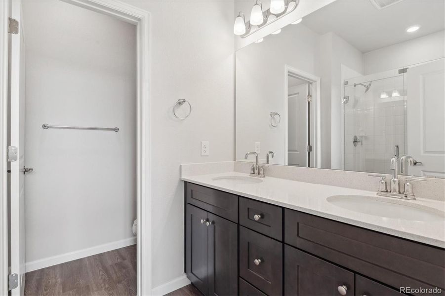 Furnished interior view inside a new home in Townhome Collection at Grand Vue at Interlocken, Broomfield (Image 8).