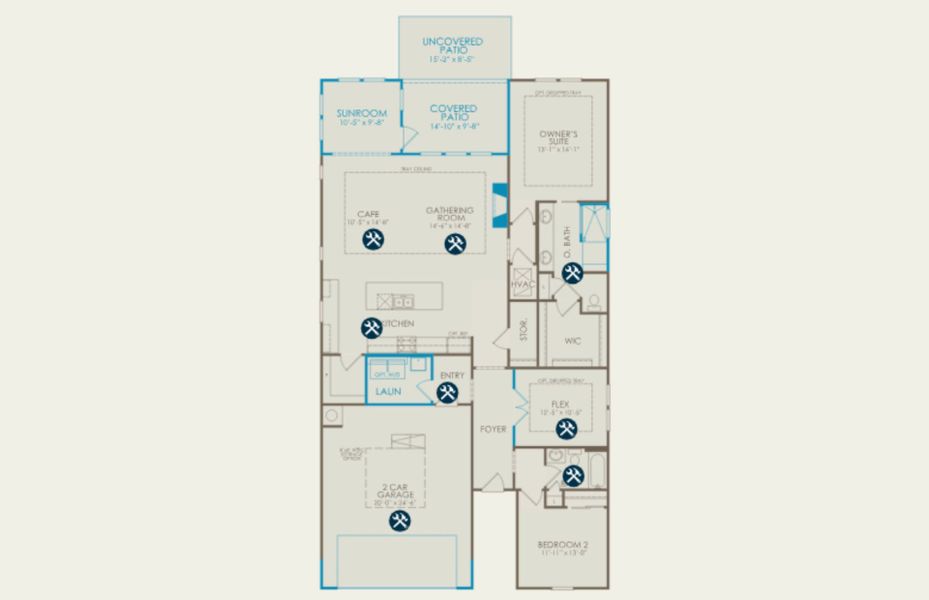 2D floor plan layout of this home in Midpoint at New Riverside, Bluffton, SC (Image 5). 2D floor plan layout of this home in Midpoint at New Riverside, Bluffton, SC (Image 5).