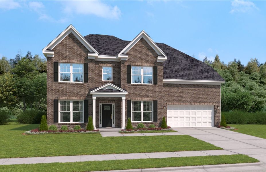Representative exterior photo of a completed home built from the The Seneca by Stanley Martin Homes in Glenhurst, Matthews, NC (Image 22).