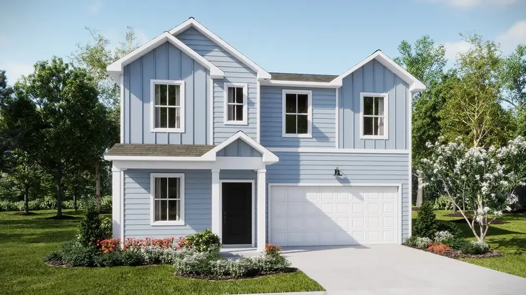 Front exterior of a new home in Brookshire, Florence, SC, highlighting curb appeal (Image 1). Front exterior of a new home in Brookshire, Florence, SC, highlighting curb appeal (Image 1).