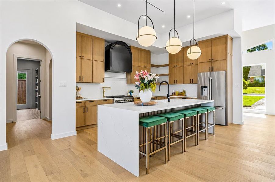 Beautiful and functional, with huge butler's pantry (not yet photographed).  Electrolux range and dishwasher, along with counter-mounted pot filler.