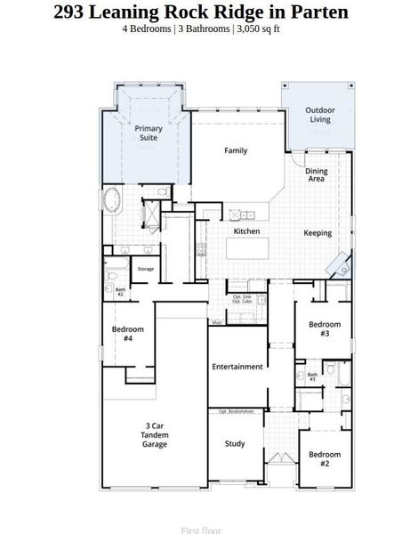 2D floor plan layout of this home in Parten, Austin, TX (Image 2).