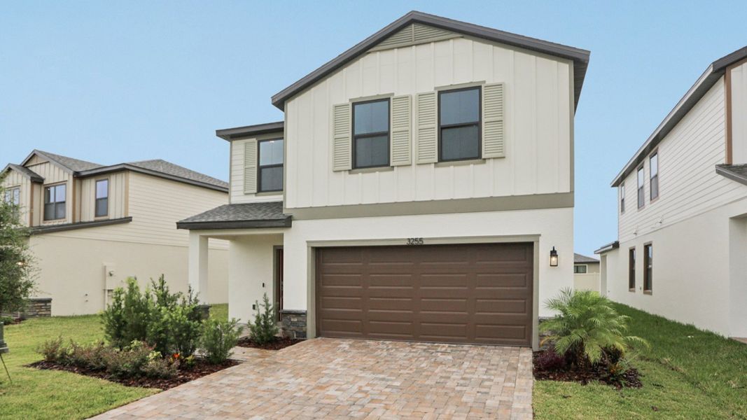 Representative exterior photo of a completed home built from the Ponte Vedra by DRB Homes in Grasslands West, Lakeland, FL (Image 22).