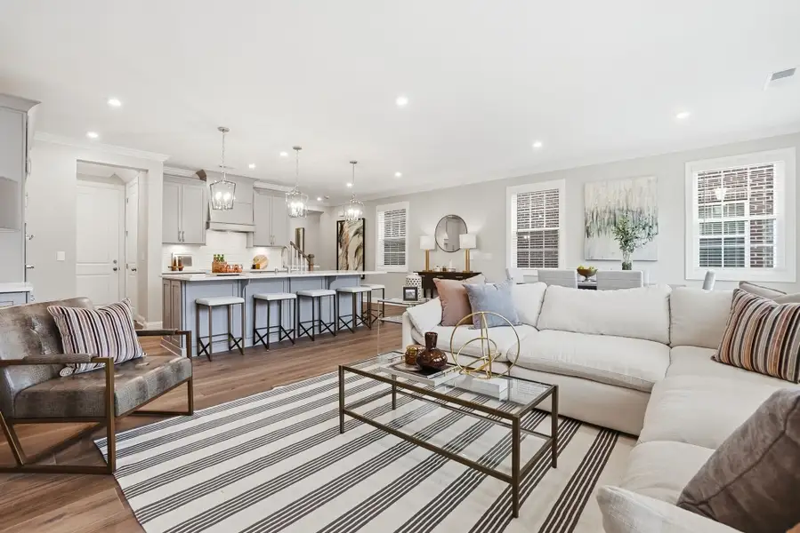Furnished interior view inside a new home in The Townes at Wade Ardrey, Charlotte (Image 2). Furnished interior view inside a new home in The Townes at Wade Ardrey, Charlotte (Image 2).