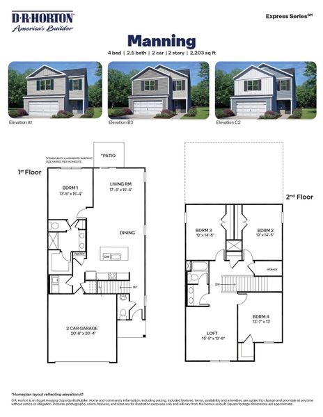 2D floor plan layout for the Manning by D.R. Horton in Laurel Oaks, Sanford, NC (Image 3). 2D floor plan layout for the Manning by D.R. Horton in Laurel Oaks, Sanford, NC (Image 3).
