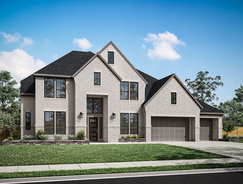 Representative exterior photo of a completed home built from the Casoria by Tri Pointe Homes in Sienna 80′, Missouri City, TX (Image 21).