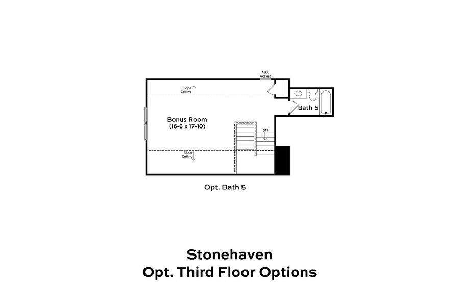 2D floor plan layout for the Stonehaven by DRB Homes in Sanctuary at Panther Creek, Durham, NC (Image 31).