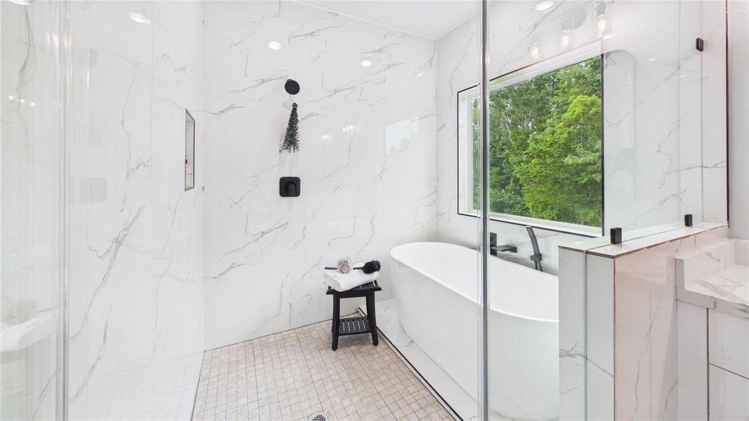 Soak in tub and separate shower