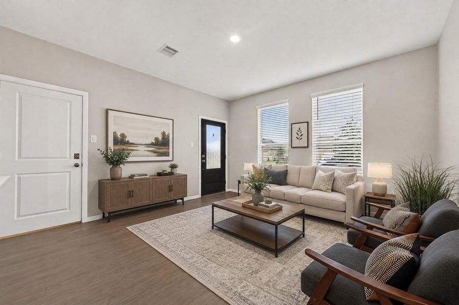 Guest suite virtually staged as a living room Guest suite virtually staged as a living room