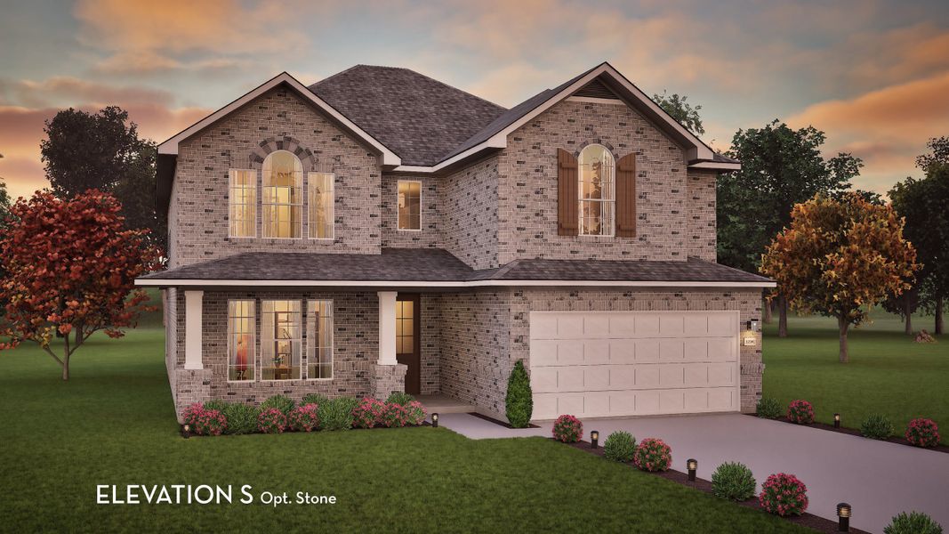 Representative exterior photo of a completed home built from the Snowmass by CastleRock Communities in Horizon Lakes, McLendon-Chisholm, TX (Image 20).