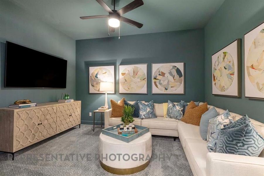 Furnished interior view inside a new home in Mustang Lakes, Celina (Image 18). Furnished interior view inside a new home in Mustang Lakes, Celina (Image 18).